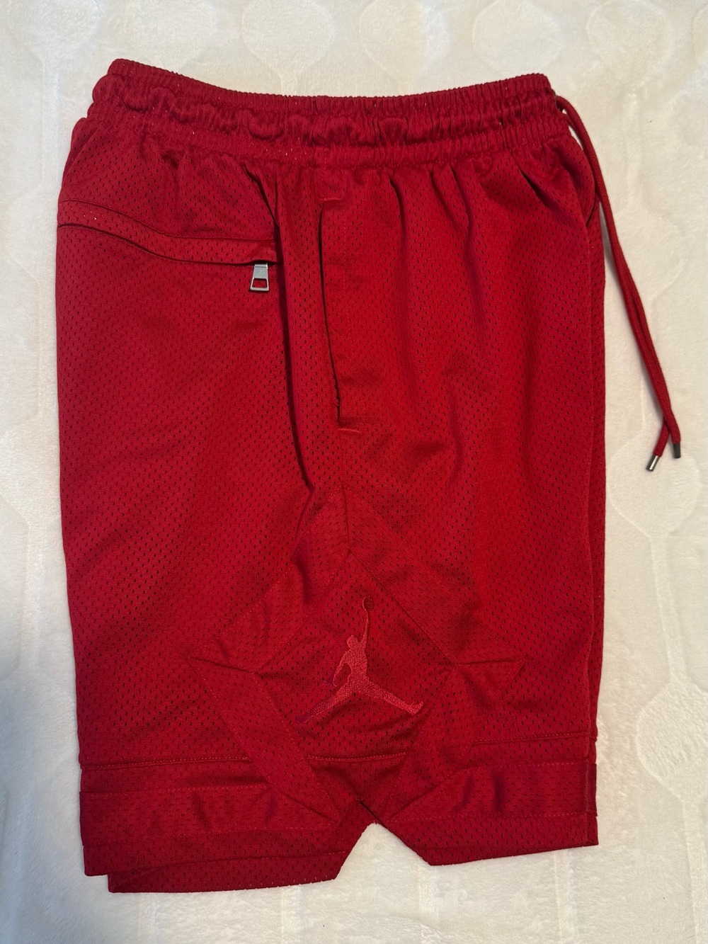 Jordan Boys Red Athletic Mesh Basketball Shorts Jump-man Hoop M